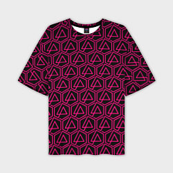 Мужская футболка оверсайз Linkin park pink logo