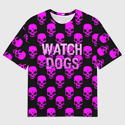 Футболка оверсайз мужская Watch dogs neon skull, цвет: 3D-принт