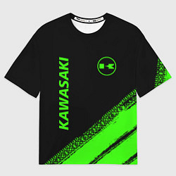 Мужская футболка оверсайз Kawasaki - logo