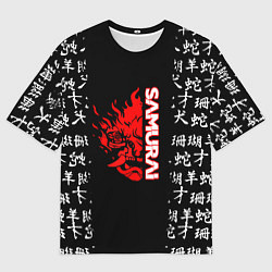Футболка оверсайз мужская Samurai japan steel, цвет: 3D-принт