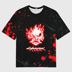 Футболка оверсайз мужская Samurai flame logo, цвет: 3D-принт