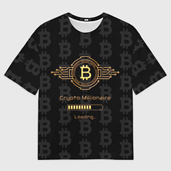 Футболка оверсайз мужская Биткоин миллионер - золотой, цвет: 3D-принт