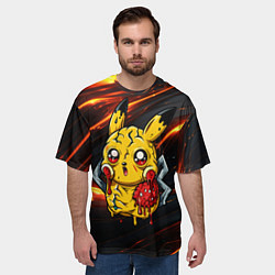 Футболка оверсайз мужская Растекшийся Пикачу зомби, цвет: 3D-принт — фото 2