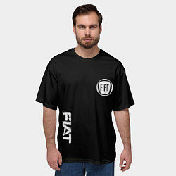 Футболка оверсайз мужская FIAT logo white auto, цвет: 3D-принт — фото 2