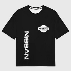 Футболка оверсайз мужская Nissan logo white auto, цвет: 3D-принт