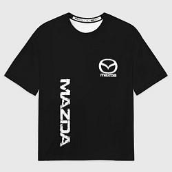 Футболка оверсайз мужская Mazda white logo, цвет: 3D-принт