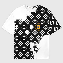 Мужская футболка оверсайз Bitcoin pattern binance