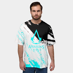 Футболка оверсайз мужская Assassins Creed краски текстура, цвет: 3D-принт — фото 2