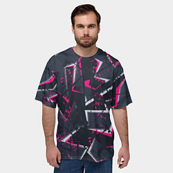 Футболка оверсайз мужская Яркий абстрактный узор для спорта, цвет: 3D-принт — фото 2