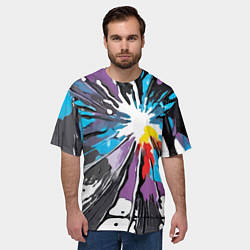 Футболка оверсайз мужская Кляксы краски - абстракция, цвет: 3D-принт — фото 2
