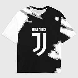 Футболка оверсайз мужская Juventus fc краски, цвет: 3D-принт