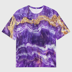 Футболка оверсайз мужская Чароит камень - абстрактная текстура, цвет: 3D-принт