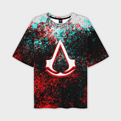 Футболка оверсайз мужская Assassins Creed logo glitch, цвет: 3D-принт