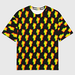 Мужская футболка оверсайз Billie Eilish glitch pattern