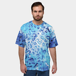 Футболка оверсайз мужская Абстракция паттерн воды и неба, цвет: 3D-принт — фото 2