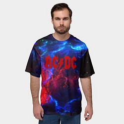 Футболка оверсайз мужская AC DC space, цвет: 3D-принт — фото 2