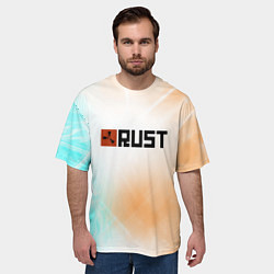 Футболка оверсайз мужская RUST gradient, цвет: 3D-принт — фото 2