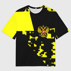Футболка оверсайз мужская Россия имперский стиль пиксели, цвет: 3D-принт