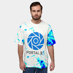 Футболка оверсайз мужская Portal краски, цвет: 3D-принт — фото 2