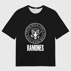 Футболка оверсайз мужская Ramones rock logo, цвет: 3D-принт