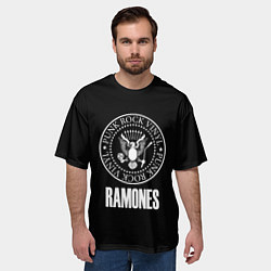 Футболка оверсайз мужская Ramones rock logo, цвет: 3D-принт — фото 2
