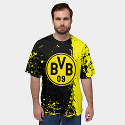 Футболка оверсайз мужская Borussia fc краски, цвет: 3D-принт — фото 2
