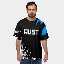 Футболка оверсайз мужская Rust краски текстура штрихи, цвет: 3D-принт — фото 2