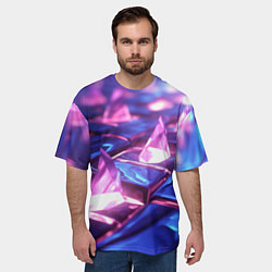 Футболка оверсайз мужская Абстракция из блестящих камней и плит, цвет: 3D-принт — фото 2