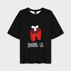 Мужская футболка оверсайз Among us logo red