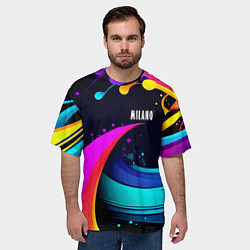 Футболка оверсайз мужская Neon abstraction - Milano, цвет: 3D-принт — фото 2