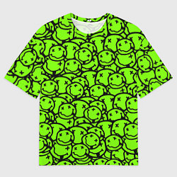Футболка оверсайз мужская Nirvana green logo smile, цвет: 3D-принт