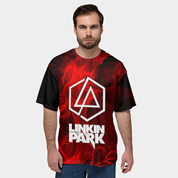 Футболка оверсайз мужская Linkin park fire flower, цвет: 3D-принт — фото 2