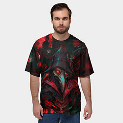 Футболка оверсайз мужская Чумной доктор с пылающим взором, цвет: 3D-принт — фото 2