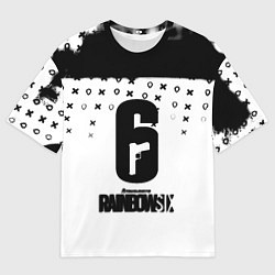 Футболка оверсайз мужская Rainbox six game pattern, цвет: 3D-принт