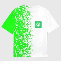 Футболка оверсайз мужская Xbox кислотные зеленые краски, цвет: 3D-принт