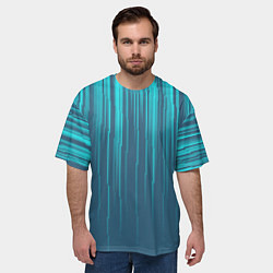 Футболка оверсайз мужская Абстракция вертикальные линии, цвет: 3D-принт — фото 2