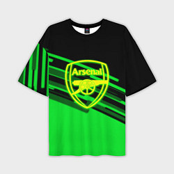Мужская футболка оверсайз Arsenal geometry line green