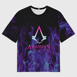 Футболка оверсайз мужская Assassins Creed flame, цвет: 3D-принт