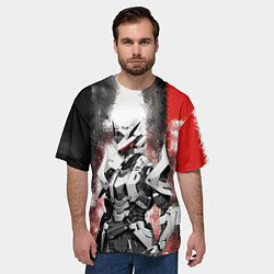 Футболка оверсайз мужская Боевой киборг в белой броне, цвет: 3D-принт — фото 2