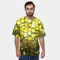 Футболка оверсайз мужская Золотые соты, цвет: 3D-принт — фото 2