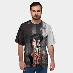 Футболка оверсайз мужская Татуированная брюнетка, цвет: 3D-принт — фото 2