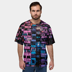 Футболка оверсайз мужская Панельки мультяшные паттерн-текстура, цвет: 3D-принт — фото 2