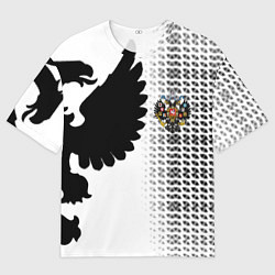 Футболка оверсайз мужская Россия имперский герб, цвет: 3D-принт