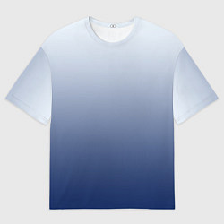 Футболка оверсайз мужская Бело синий градиент, цвет: 3D-принт