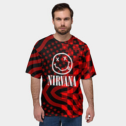 Футболка оверсайз мужская Nirvana star pattern, цвет: 3D-принт — фото 2