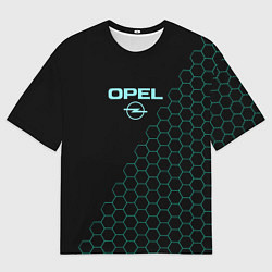 Футболка оверсайз мужская Opel чёрный мозаика, цвет: 3D-принт