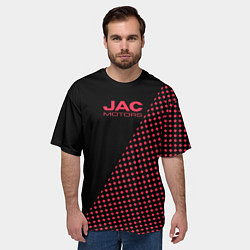 Футболка оверсайз мужская Jac motors чёрно-розовый шахматка, цвет: 3D-принт — фото 2