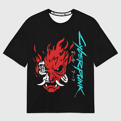 Мужская футболка оверсайз Cyberpunk Samurai Dark Warrior