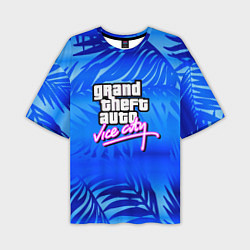Футболка оверсайз мужская GTA vice city тропики, цвет: 3D-принт