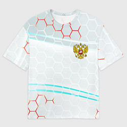 Футболка оверсайз мужская Герб РФ броня текстура, цвет: 3D-принт